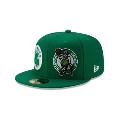 Green Boston Celtics Hat - New Era NBA Double Hit 59FIFTY Fitted Caps USA8056427